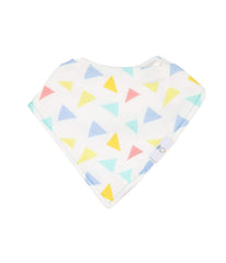 Sister and Triangles 2 Pack Muslin & Terry Cloth Bib Set White/Red/Yellow/Blue/Green