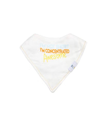 Awesome and Diamonds 2 PK Muslin & Terry Cloth Bib Set White/Orange/Yellow/Blue