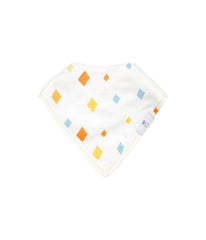 Awesome and Diamonds 2 PK Muslin & Terry Cloth Bib Set White/Orange/Yellow/Blue