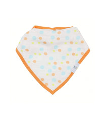 Circles and Trains 2 Pack Muslin & Terry Cloth Bib Set White/Orange/Yellow/Blue