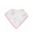 Clouds and Castles 2 Pack Muslin & Terry Cloth Bib Set White/Pink/Teal