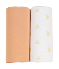 Tan Triangle and Terra Cotta 2 PK Swaddle Blanket Tan/TerraCotta