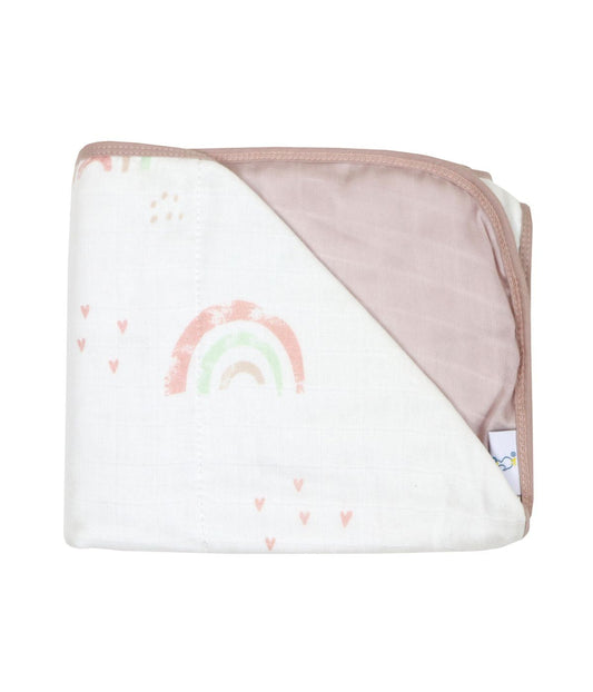 Bamboo Muslin Quilted Blanket Purple/Mint