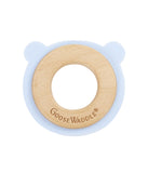 Blue Bear Animal Teether Wooden + Silicone Blue