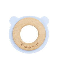 Blue Bear Animal Teether Wooden + Silicone Blue