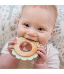 Lion Mint Animal Teether Wooden + Silicone Mint