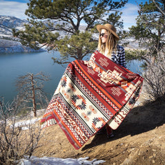 Andean Alpaca Wool Blanket - Wildfire by Alpaca Threadz