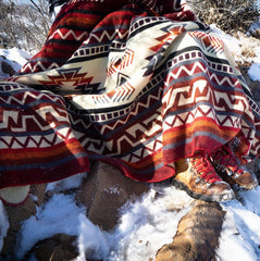 Andean Alpaca Wool Blanket - Wildfire by Alpaca Threadz