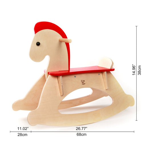 Hape Rock & Ride Wooden Rocking Horse in Beige