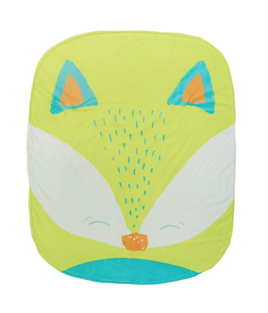 Fox Stroller Blanket Green/Blue/Orange