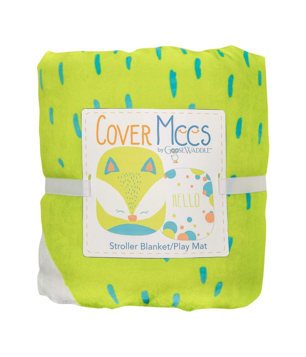 Fox Stroller Blanket Green/Blue/Orange