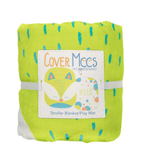 Fox Stroller Blanket Green/Blue/Orange