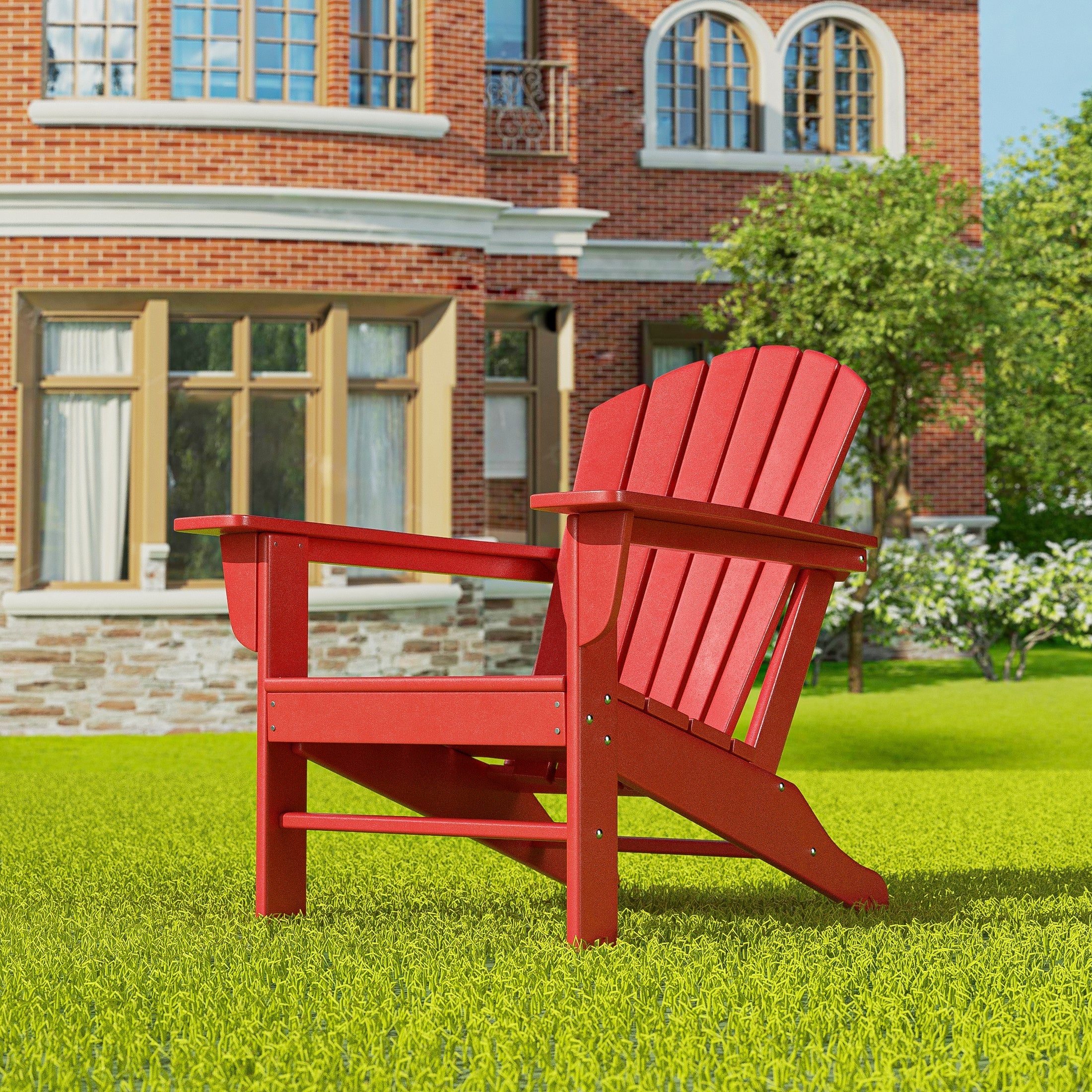  Westin Furniture Outdoor Adirondack Chair - Red - Bonton