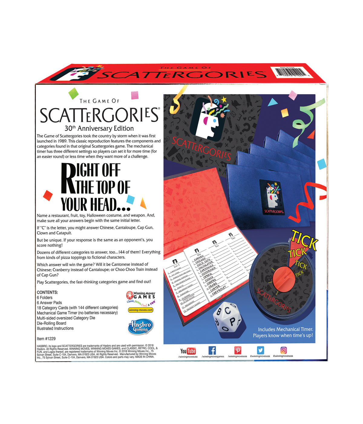  The Game of Scattergories - 30th Anniversary Edition Multi - Multi - Bonton