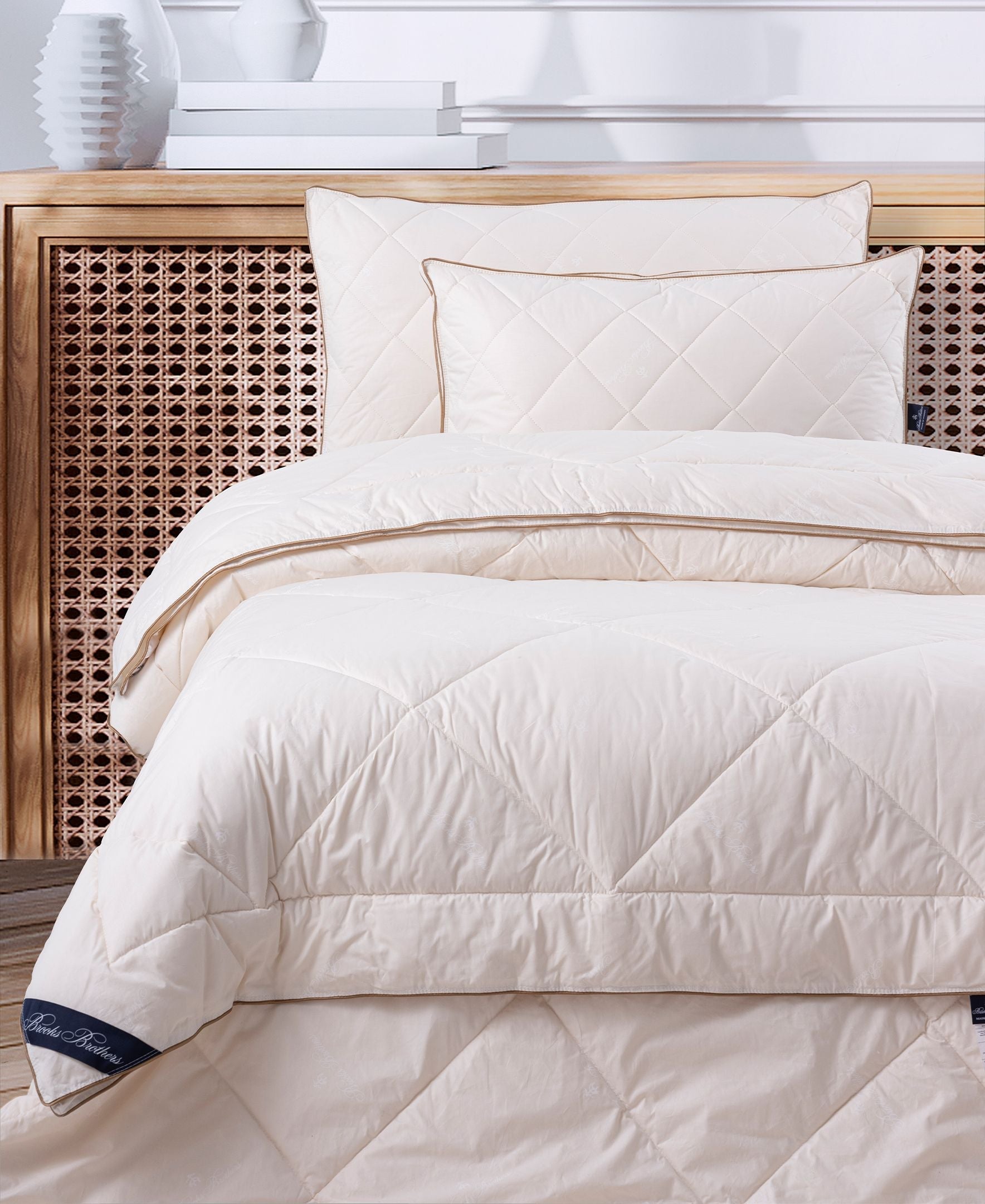  Brooks Brothers Wool Quilt - Cream - Bonton