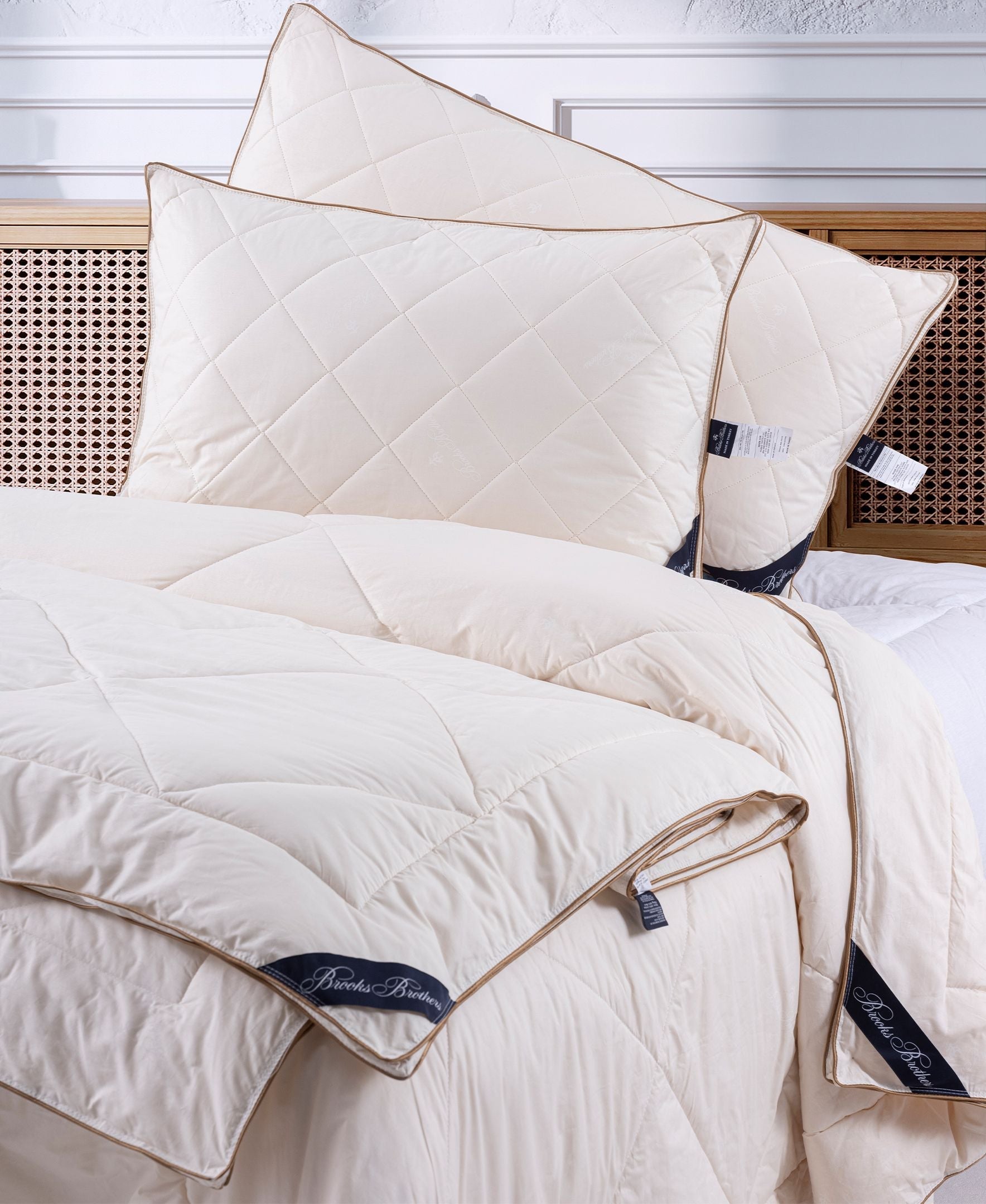  Brooks Brothers Wool Quilt - Cream - Bonton