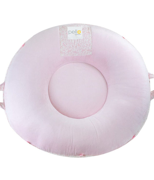 Poppy Pink Floor Cushion Pink/White