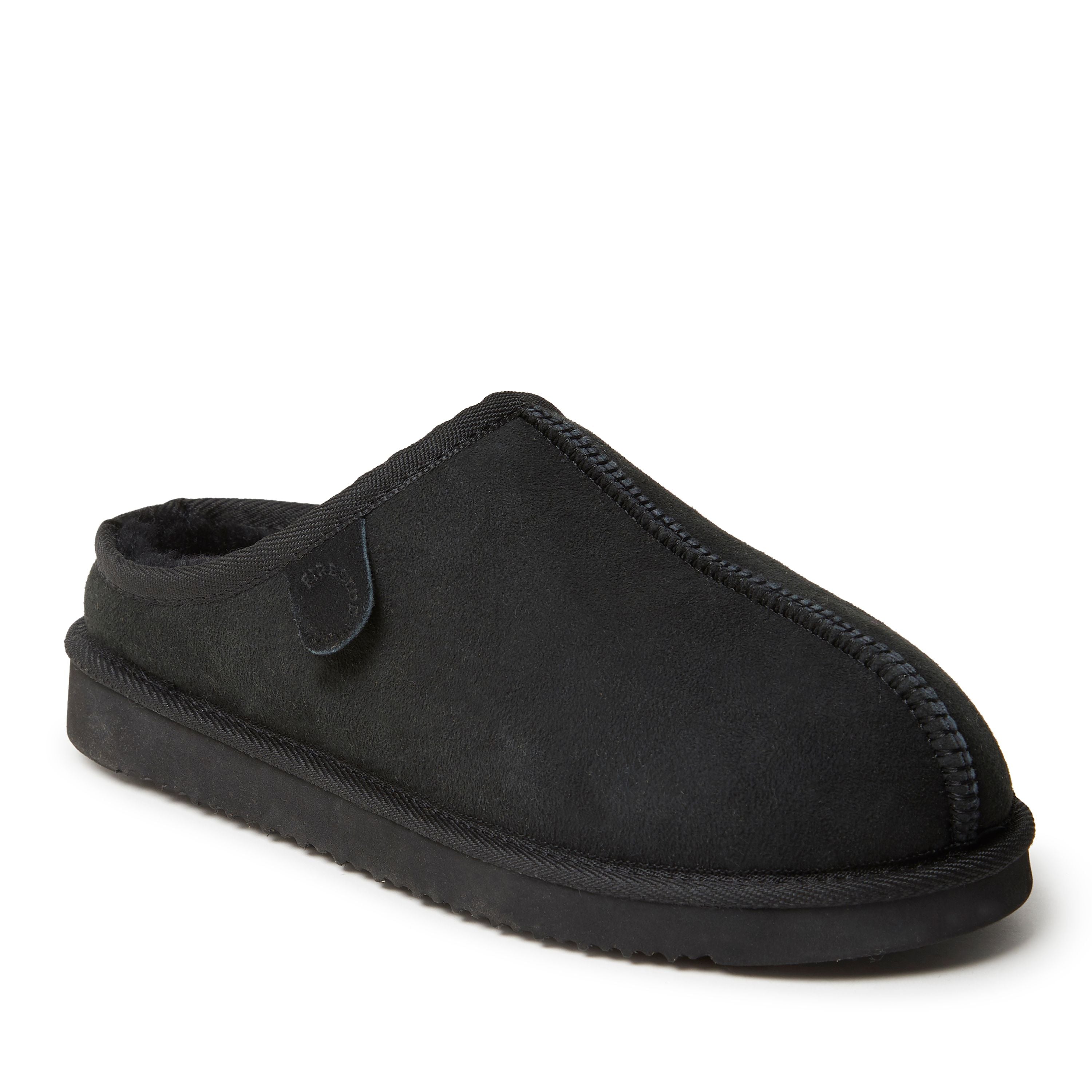  Dearfoams Fireside by Men's Grafton Shearling Indoor/Outdoor Clog Slipper - Black - Bonton