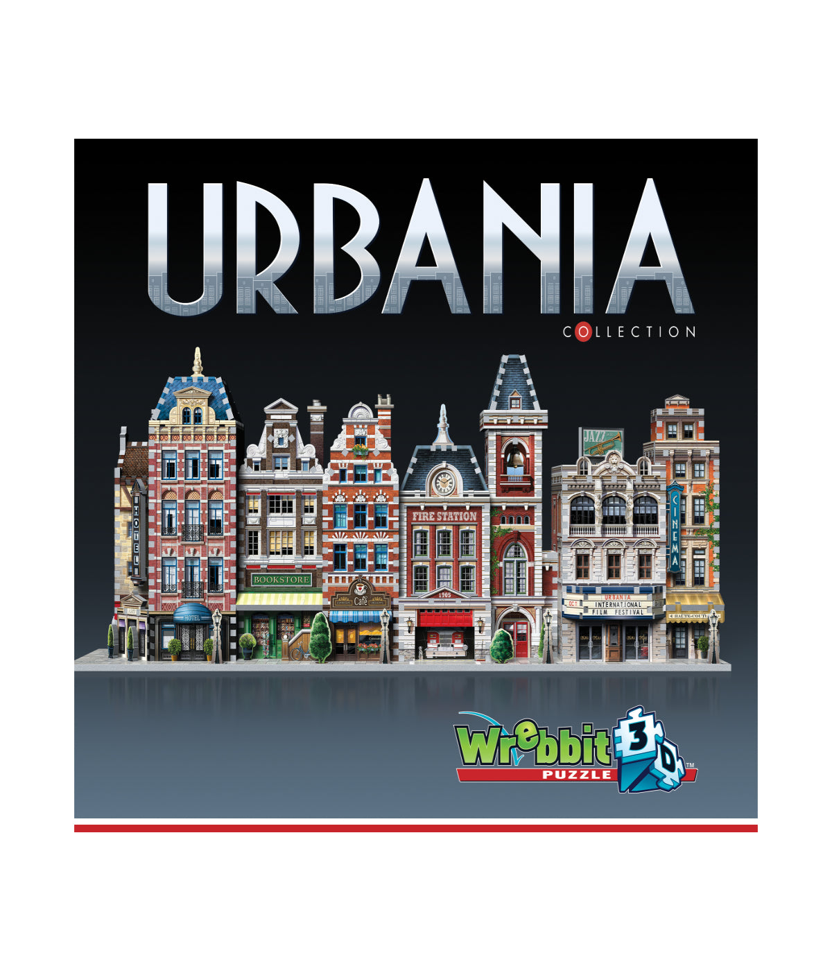 Urbania Collection - 4 3D Puzzles: Hotel, Cinema, Cafe, and Fire Station: 1165 Pcs Multi