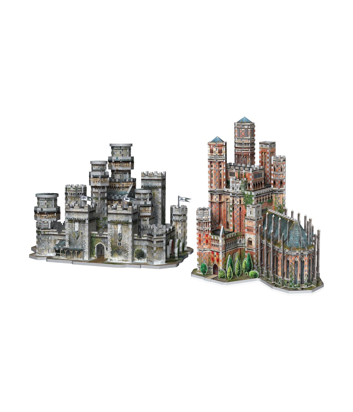  Game of Thrones - 2 3D Puzzles: The Red Keep and Winterfell: 1755 Pcs Multi - Multi - Bonton