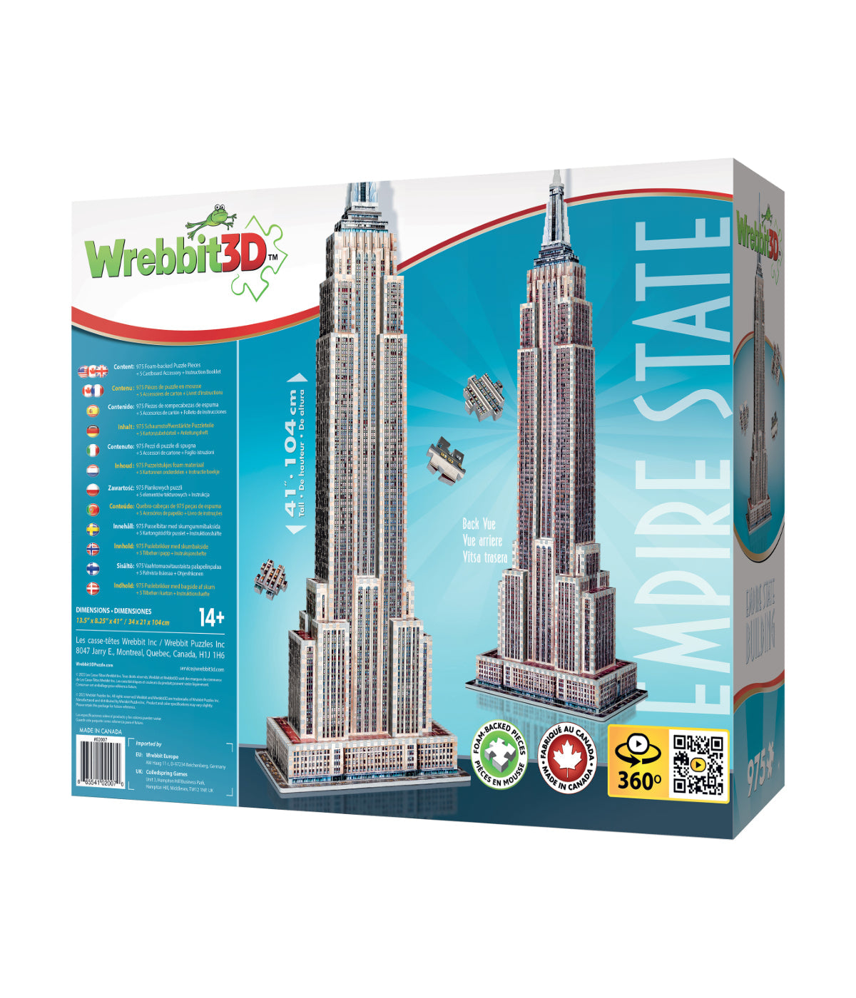  Empire State Building 3D Puzzle: 975 Pcs Multi - Multi - Bonton