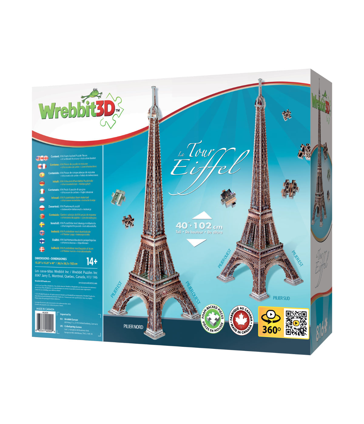  Eiffel Tower 3D Puzzle: 816 Pcs Multi - Multi - Bonton