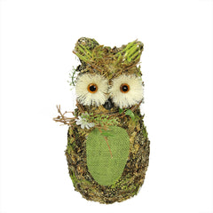 Forest Tree Owl Spring Figure - 11" - Brown and Green