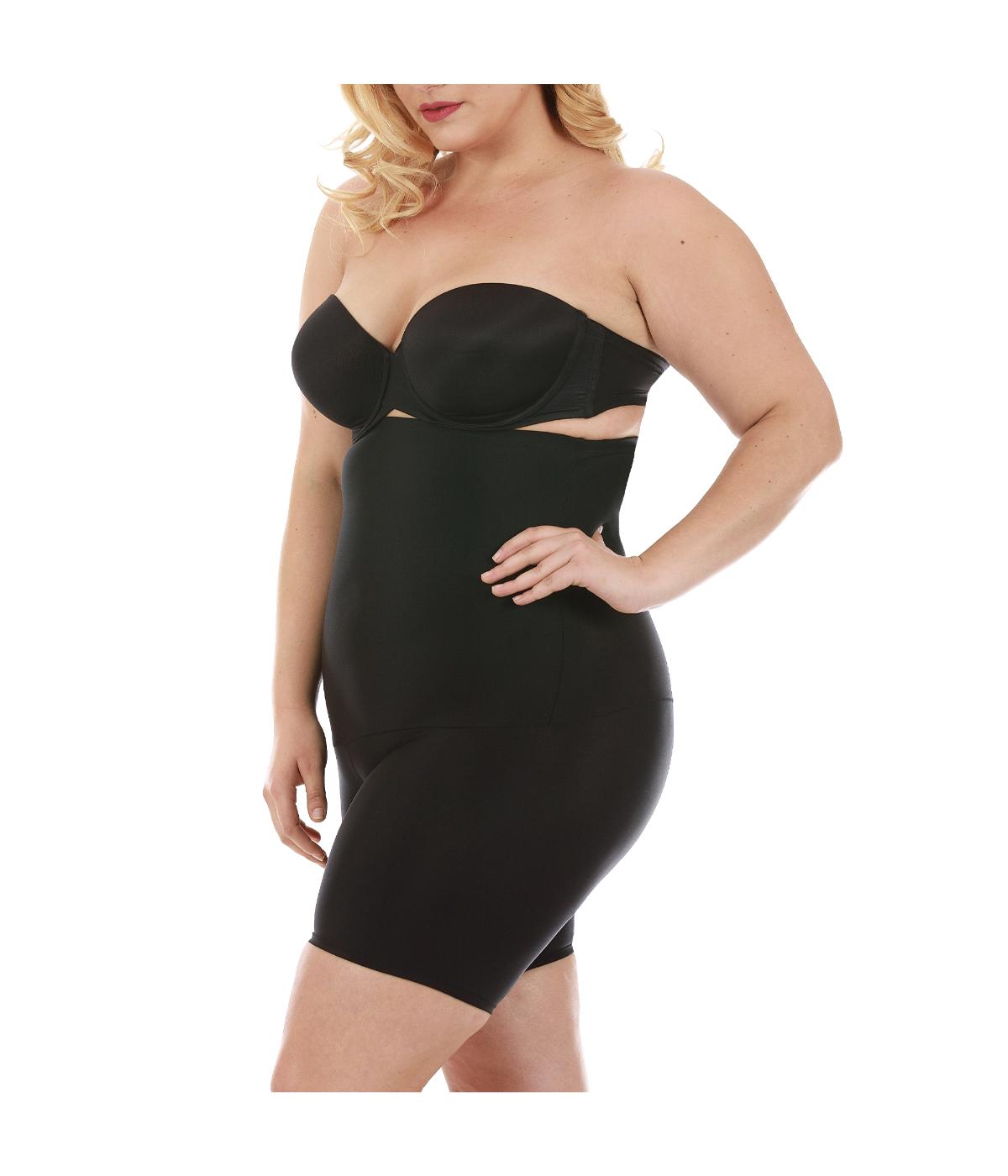  InstantFigure Hi-Waist Shapewear Booty Shorts - Plus - Black - Bonton