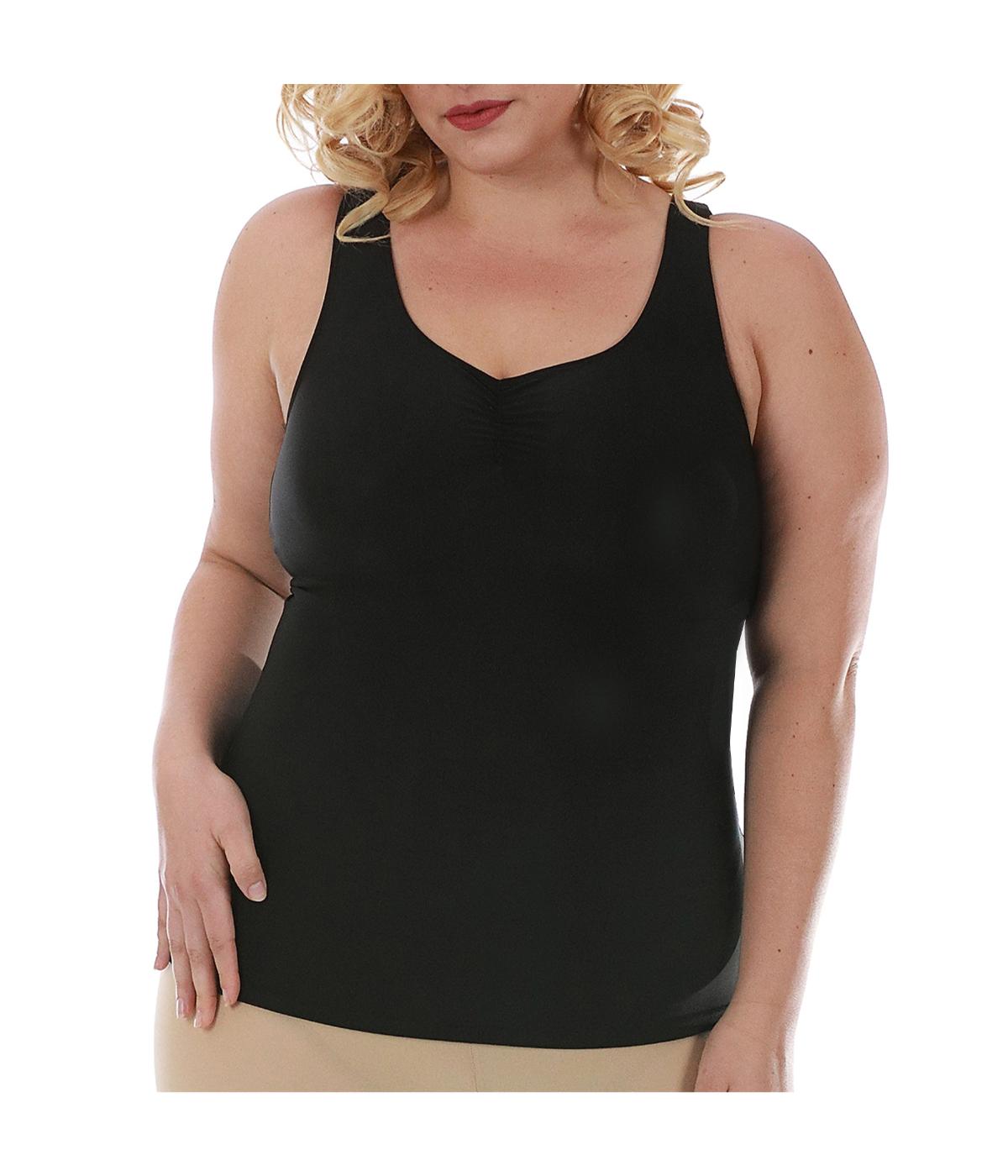  InstantFigure Shirred Bust Shapewear Tank Top - Plus - Black - Bonton