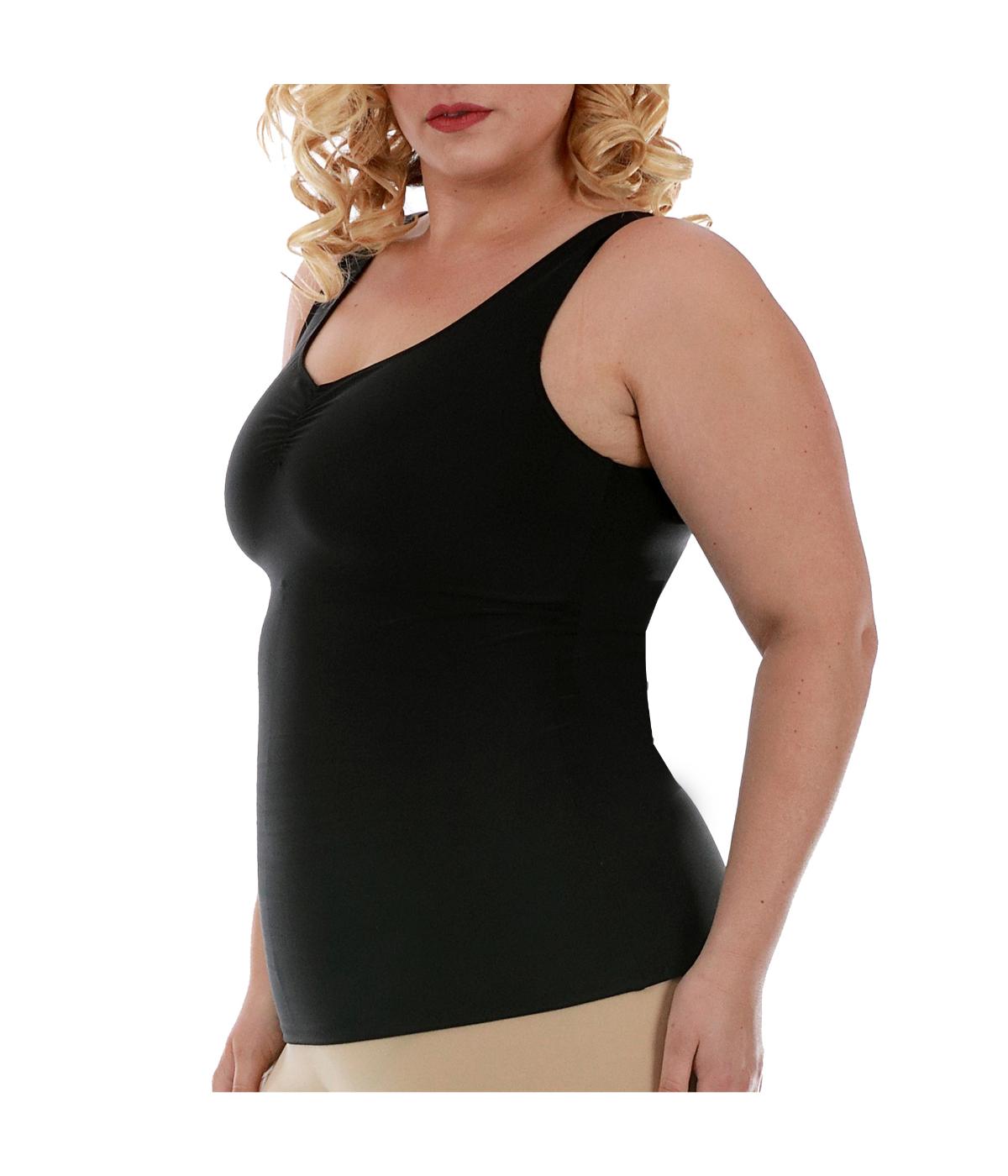  InstantFigure Shirred Bust Shapewear Tank Top - Plus - Black - Bonton