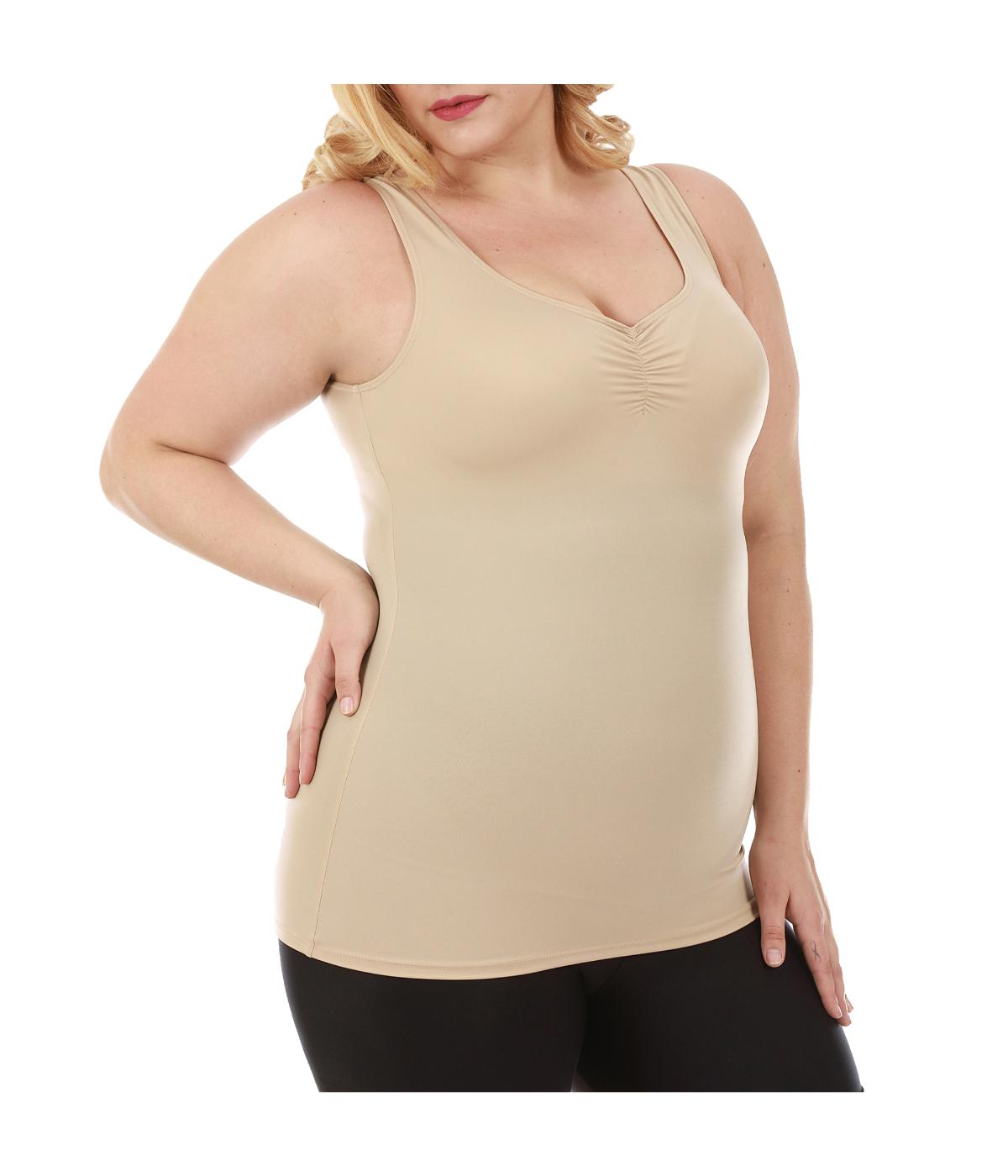  InstantFigure Shirred Bust Shapewear Tank Top - Plus - Nude - Bonton