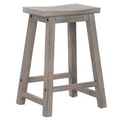 24" Solid Wood Saddle Counter Stool