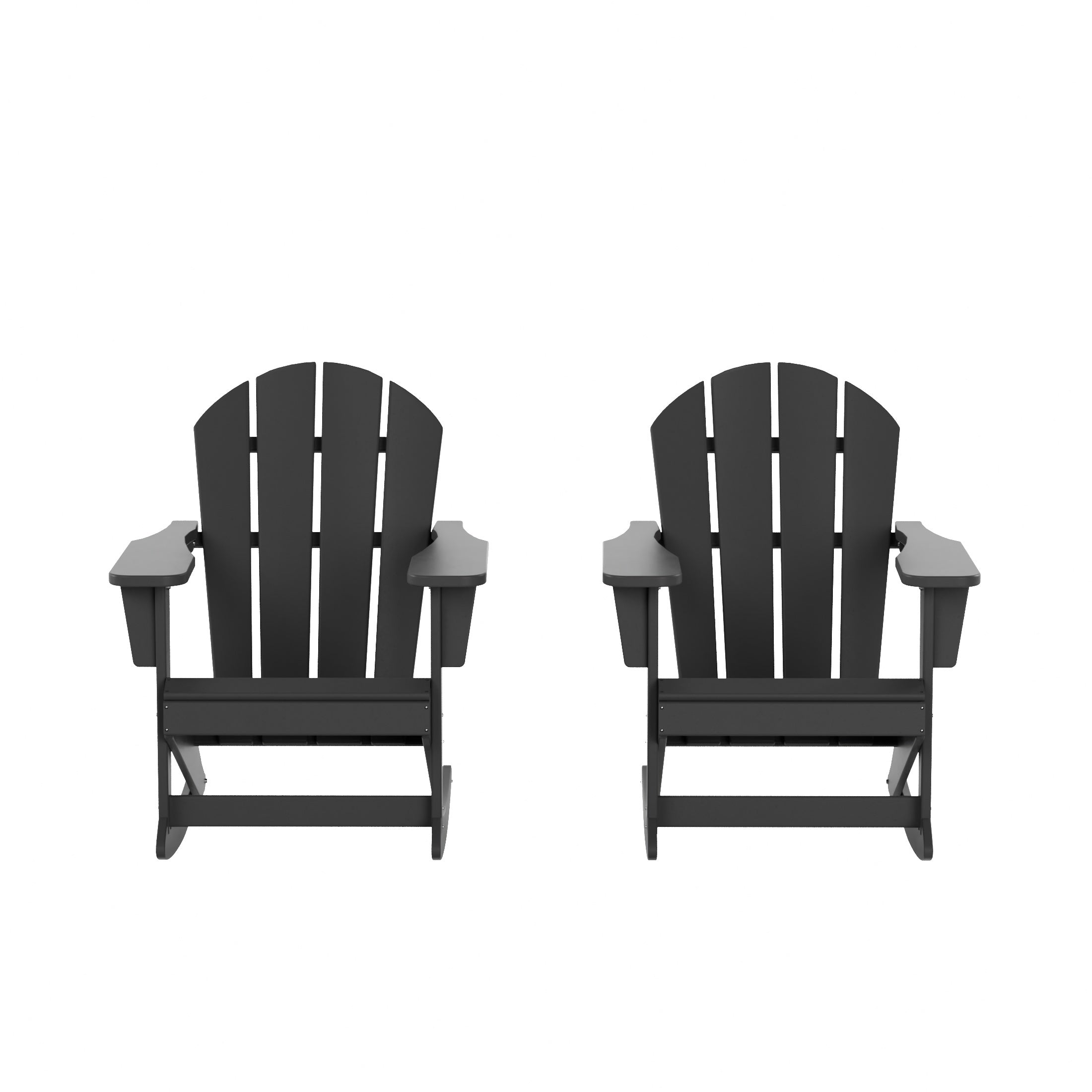  Westin Furniture Outdoor Patio Porch Rocking Adirondack Chair, Set of 2 - Black - Bonton