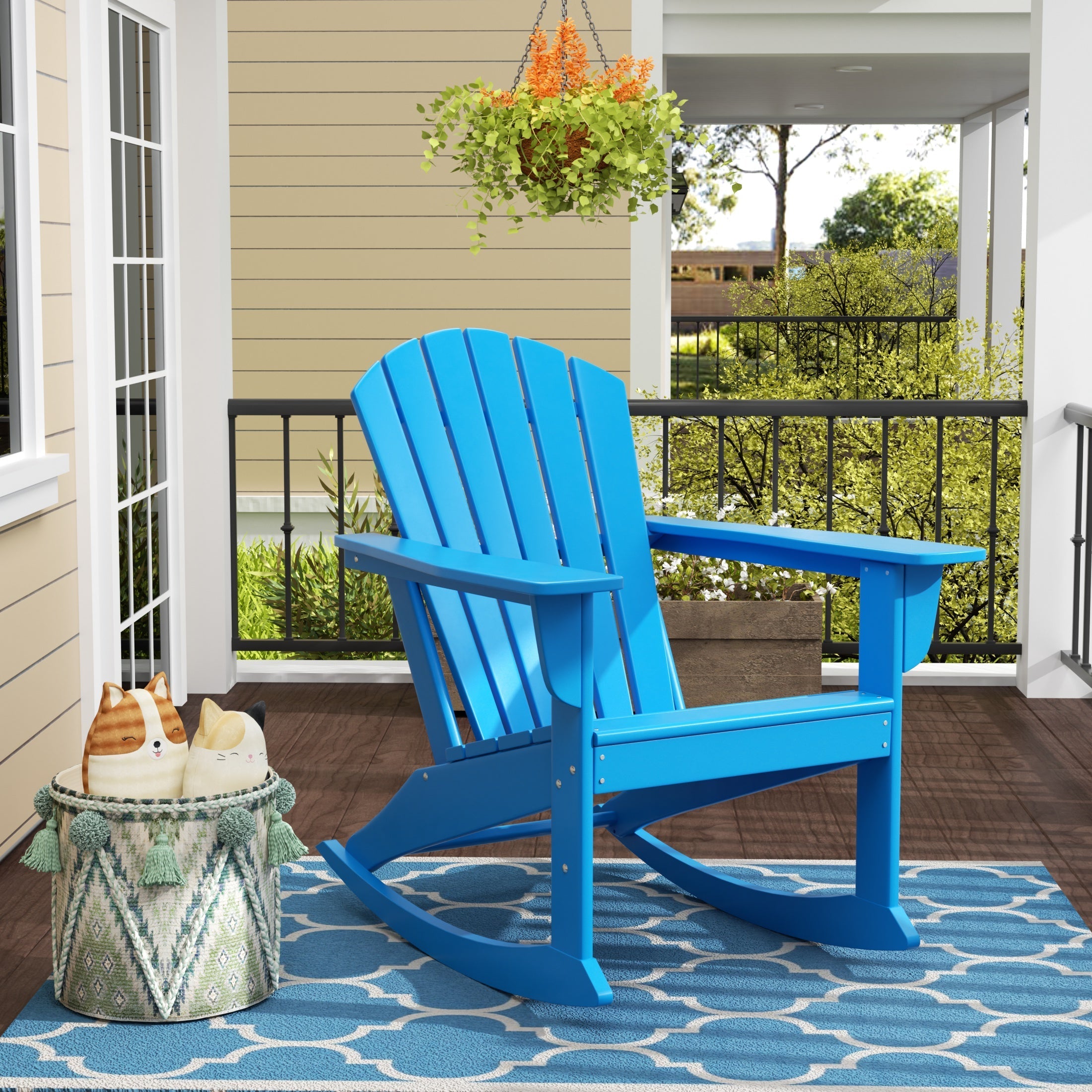  Westin Furniture Altura Outdoor Rocking Adirondack Chair - Turquoise - Bonton