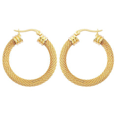 Full Mesh Chain Link Hoop Earrings