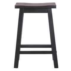 24" Solid Wood Saddle Counter Stool