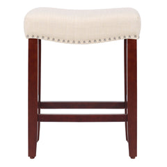 24" Upholstered Saddle Seat Single Counter Stool