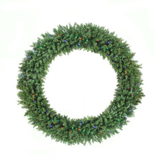 Pre-Lit Buffalo Fir Commercial Artificial Christmas Wreath - 5' - Multi LED Lights