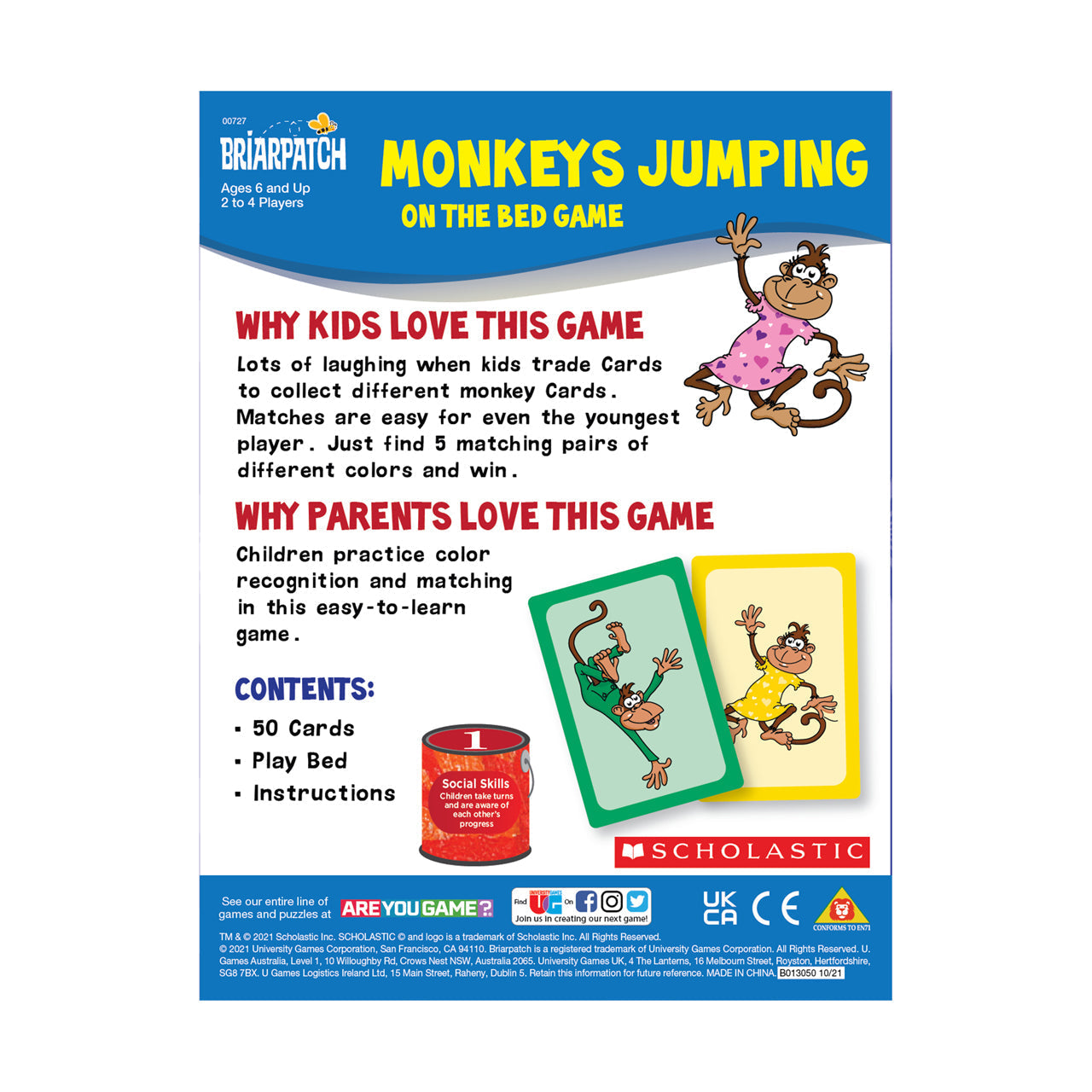  Scholastic Monkeys Jumping on the Bed Game - Multicolor - Bonton