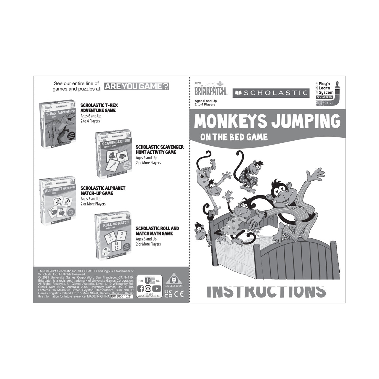  Scholastic Monkeys Jumping on the Bed Game - Multicolor - Bonton