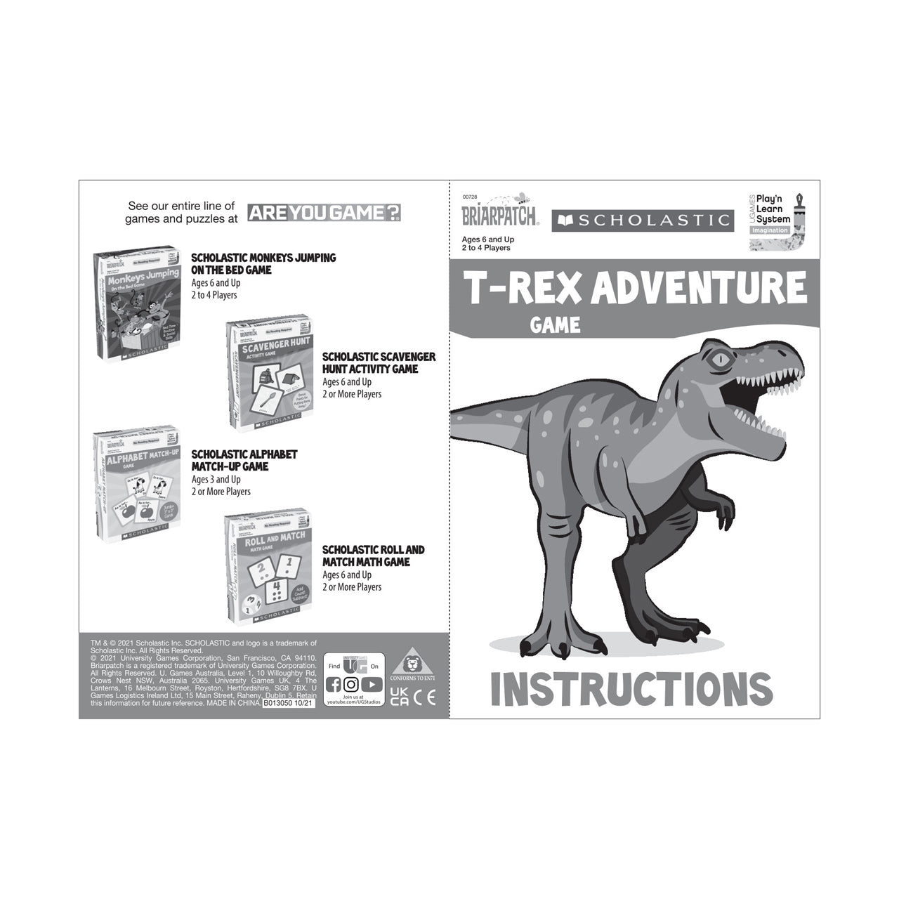  Scholastic T- Rex Adventure Game - Multicolor - Bonton