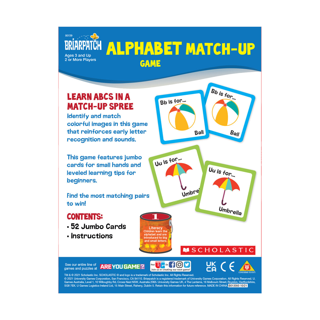  Scholastic Alphabet Match-Up Game - Multicolor - Bonton