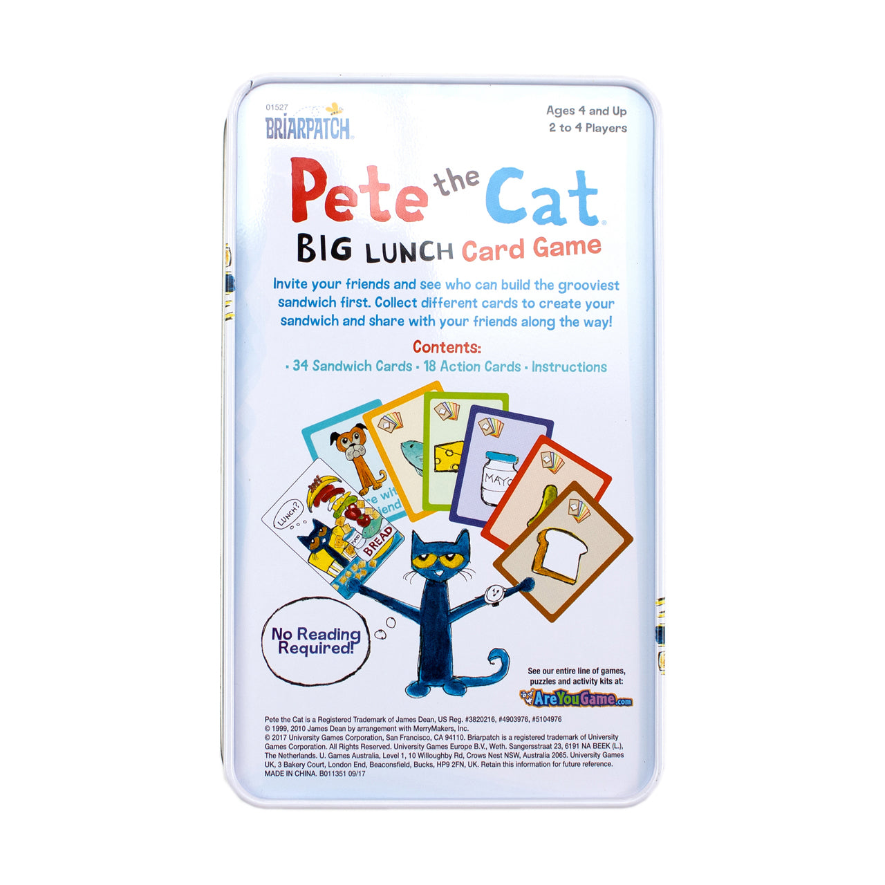  Pete the Cat Big Lunch Card Game Tin - Multicolor - Bonton