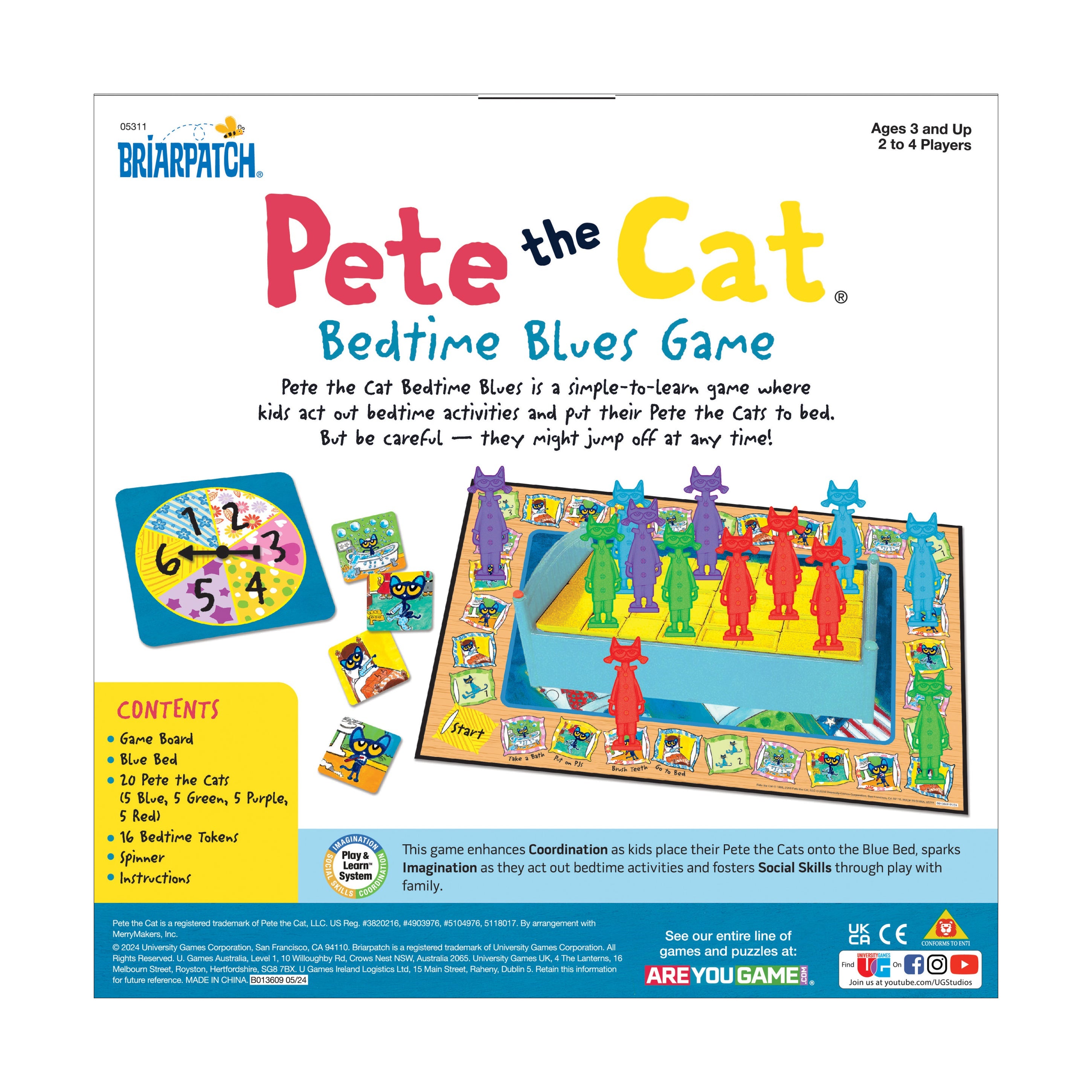  Briarpatch Pete the Cat - Bedtime Blues Game - Multi-color - Bonton