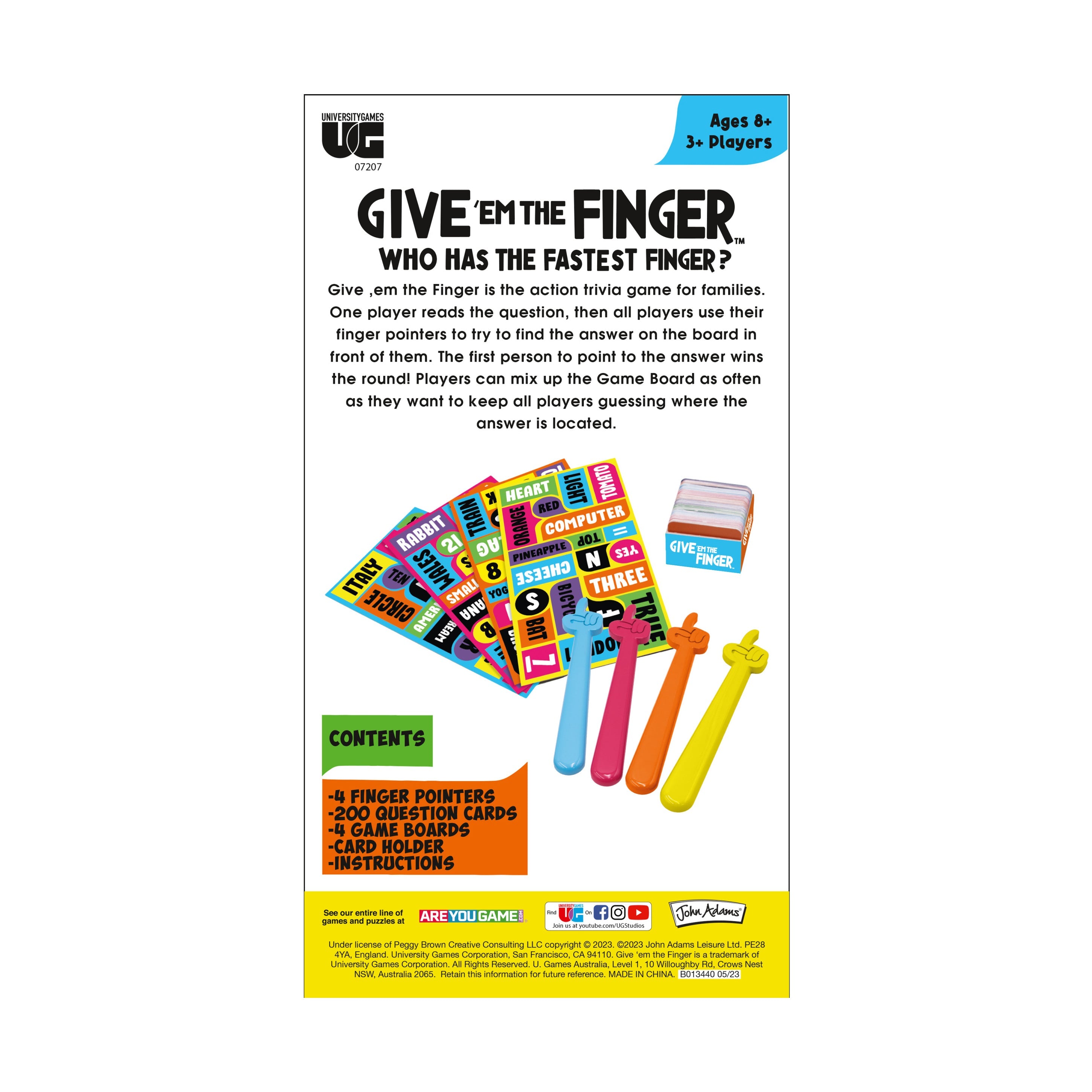  University Games Give 'em the Finger Game - Multi-color - Bonton