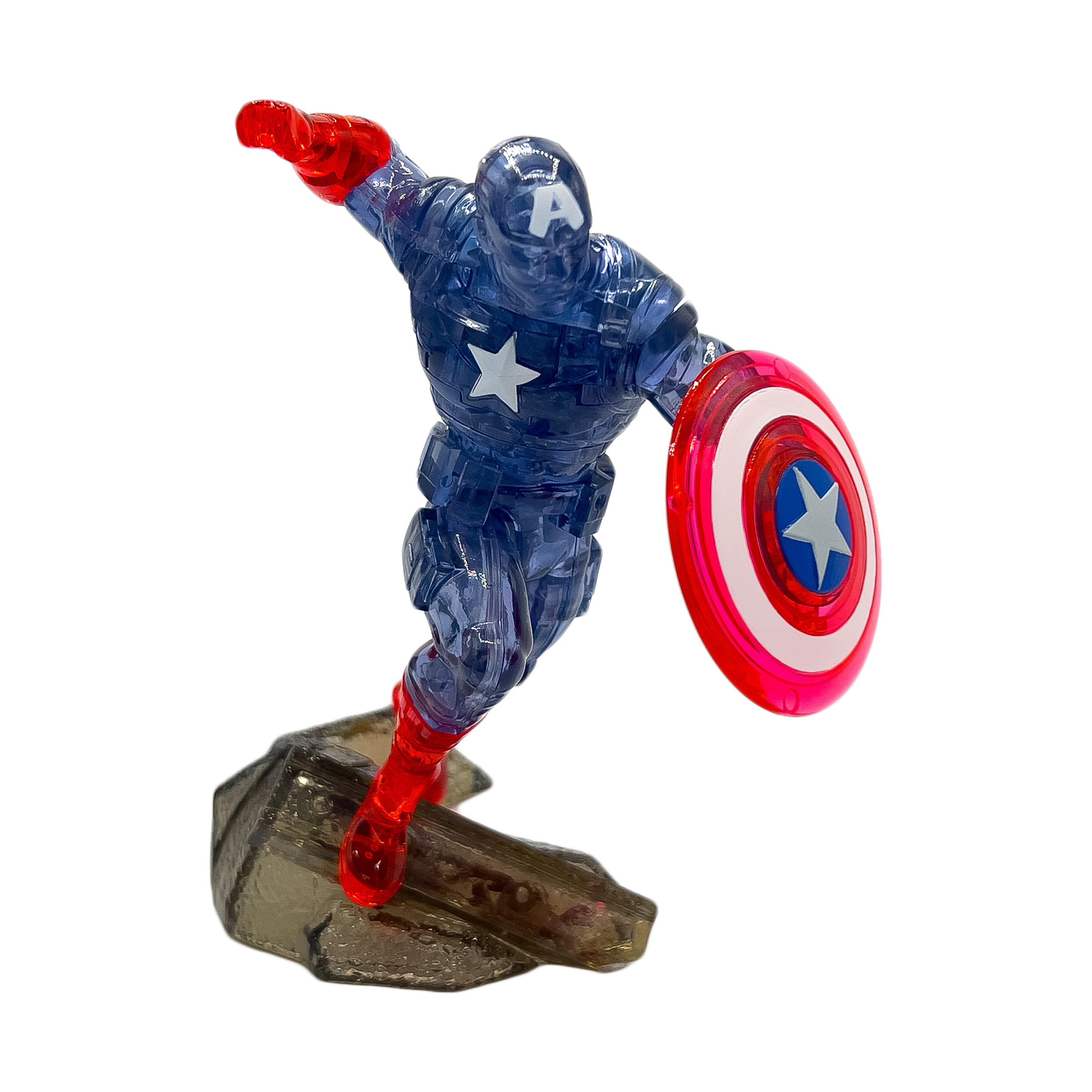  BePuzzled 3D Crystal Puzzle - Marvel Captain America: 31 Pcs - Multi-color - Bonton