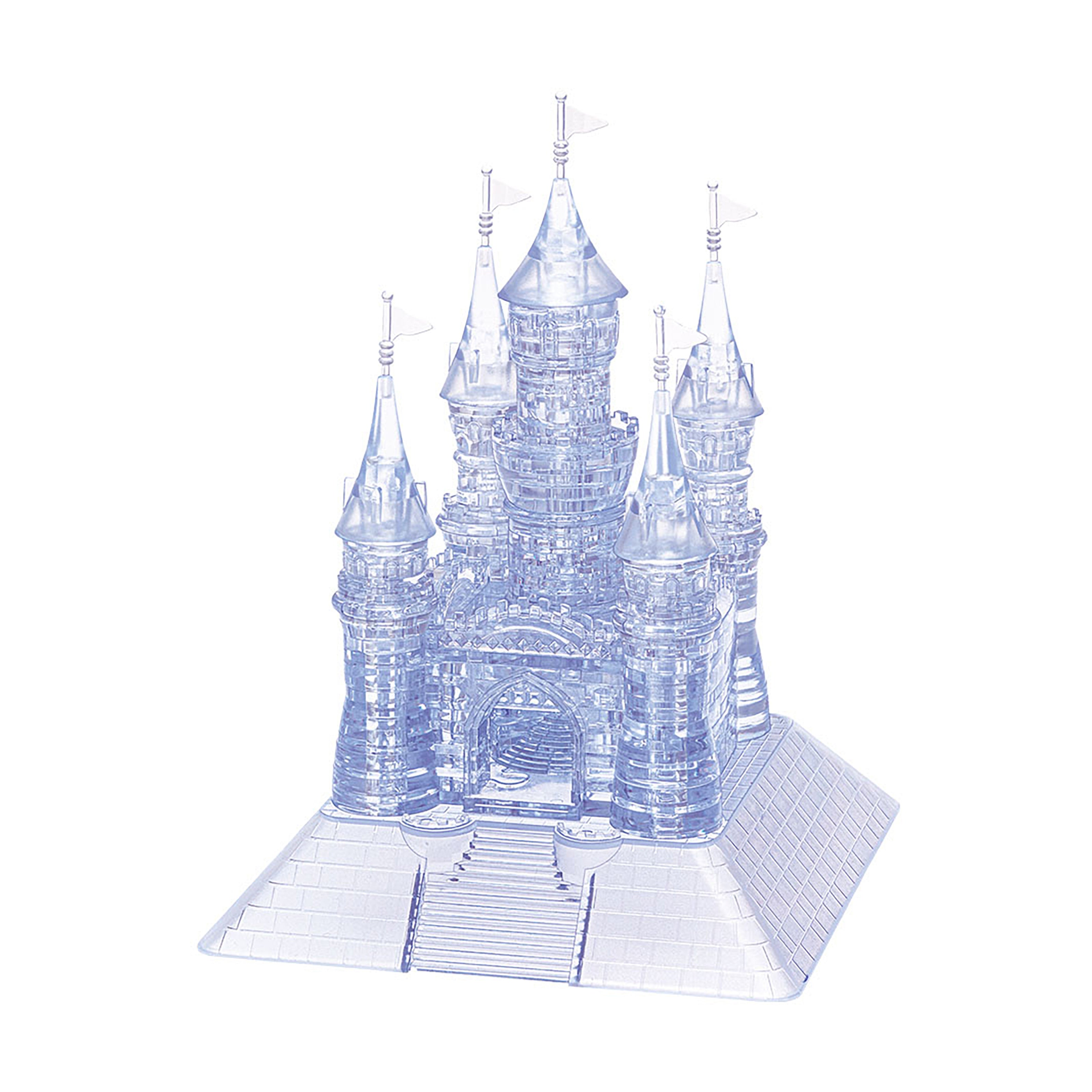  BePuzzled 3D Crystal Puzzle - Castle (Clear): 125 Pcs - Multi-color - Bonton