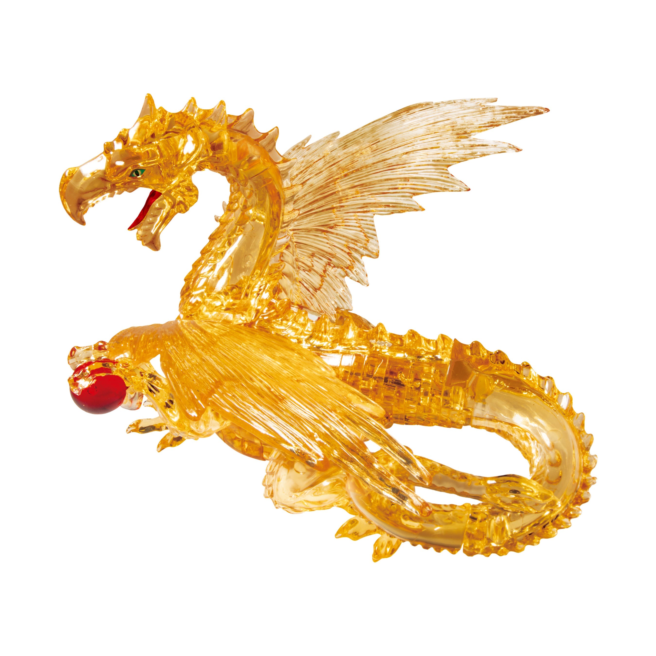  BePuzzled 3D Crystal Puzzle - Dragon (Gold): 57 Pcs - Multi-color - Bonton