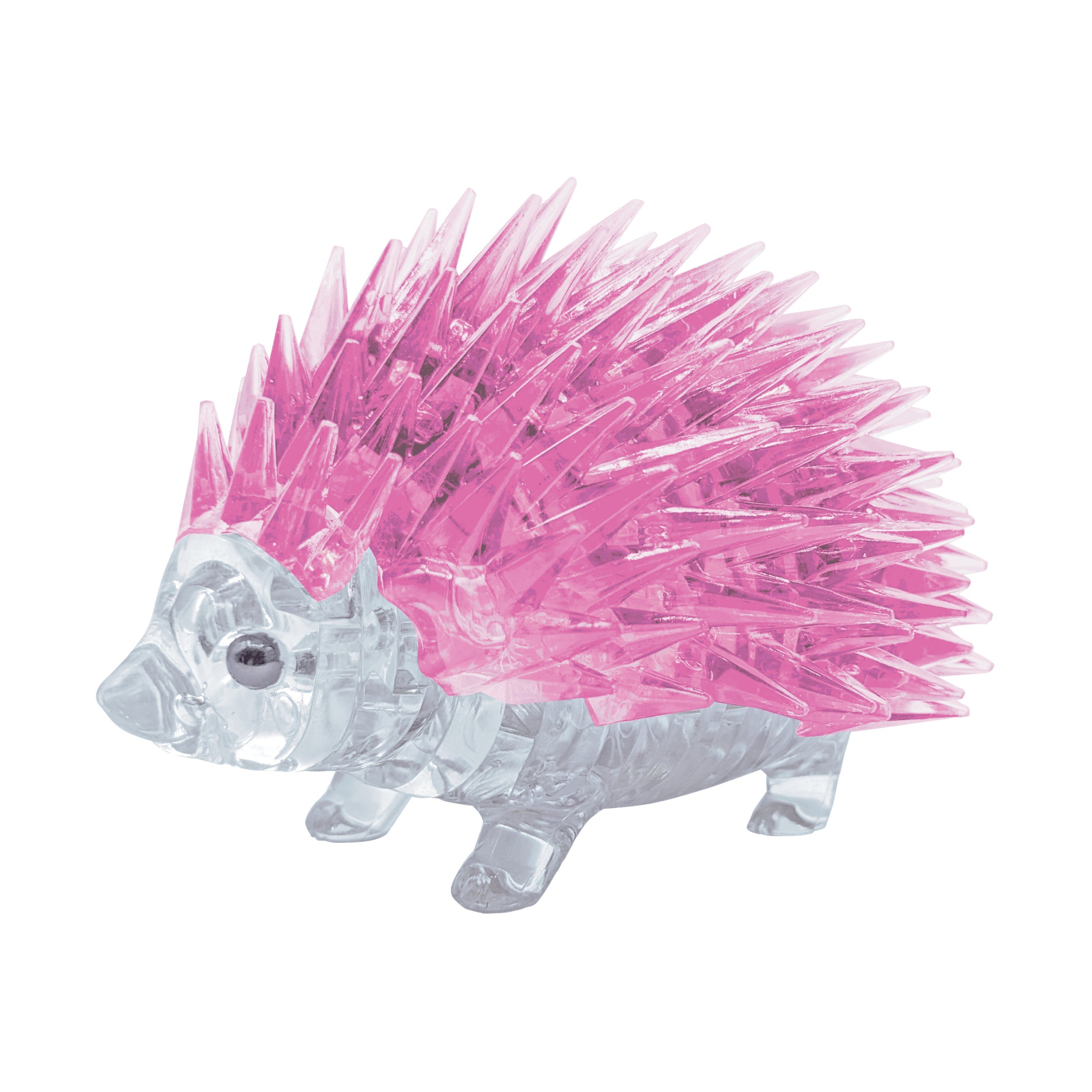  BePuzzled 3D Crystal Puzzle - Hedgehog (Pink): 55 Pcs - Multi-color - Bonton