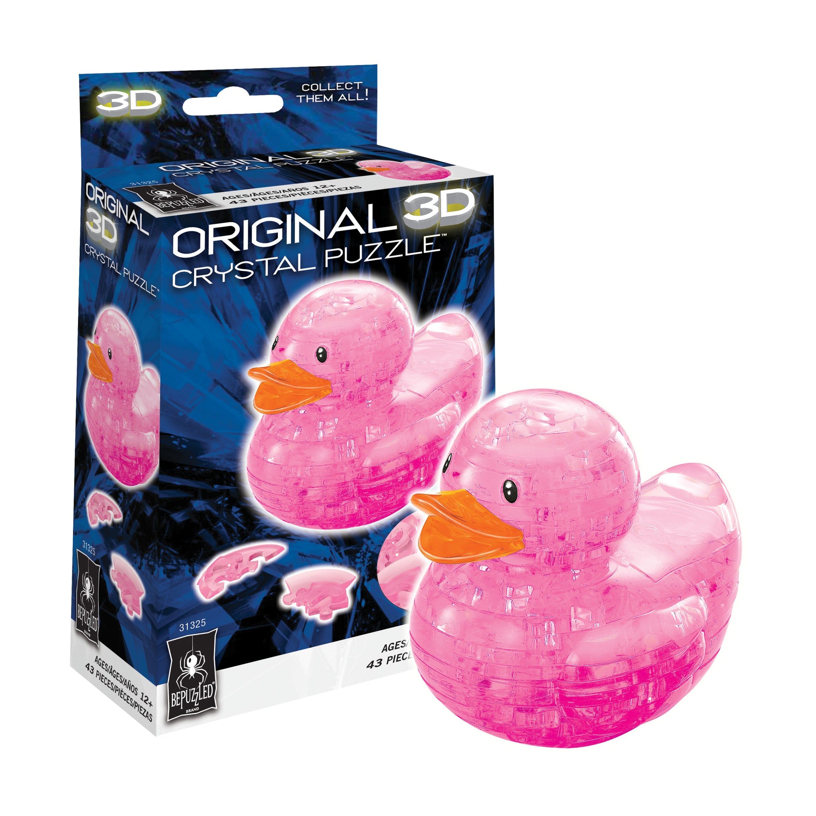  BePuzzled 3D Crystal Puzzle - Rubber Duck (Pink) - Multi-color - Bonton